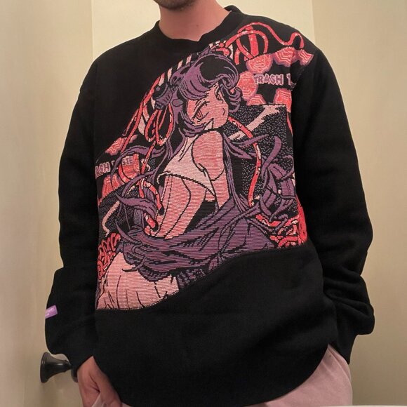NEW! APARI + TRASH TASTE Woven Sweater Sweatshirt XS - Picture 1 of 5